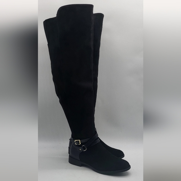 1815- XOXO Over The Knee Women's Vegan Boots Black Color Size 6 M NWT - Picture 1 of 9